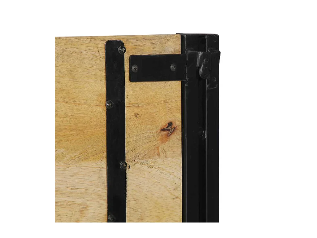 Hoofdbord van 180 cm in massief mangohout en ijzer