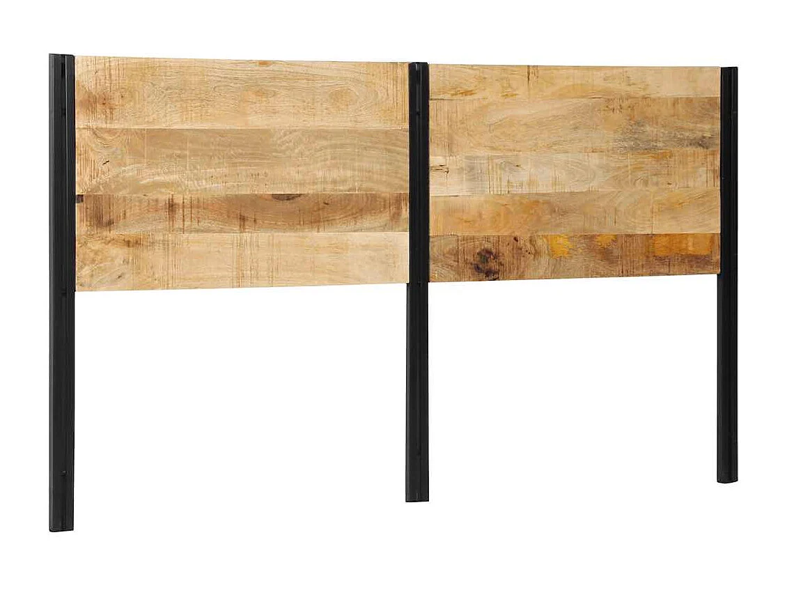 Tête de lit 180 cm bois massif manguier et fer