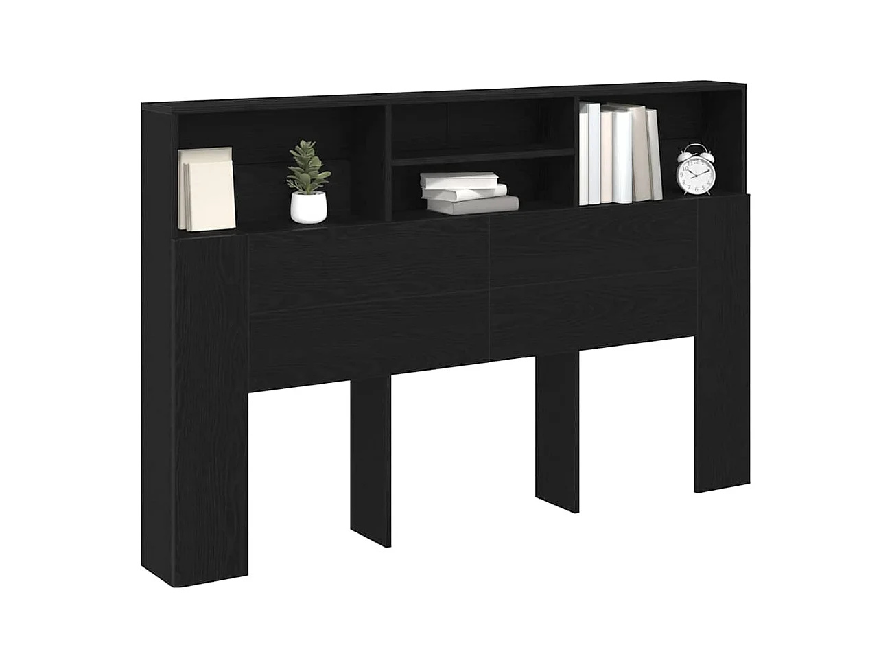 Cabinet de Tête de Lit Chêne noir 160 x 19 x 103.5 cm