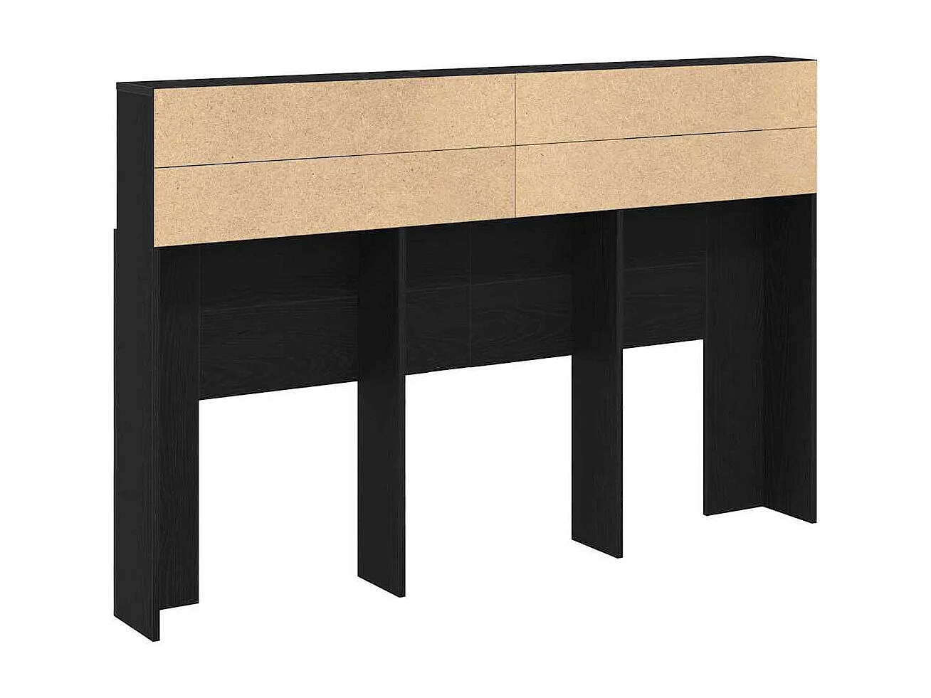 Mobile con testiera in rovere nero 160 x 19 x 103,5 cm