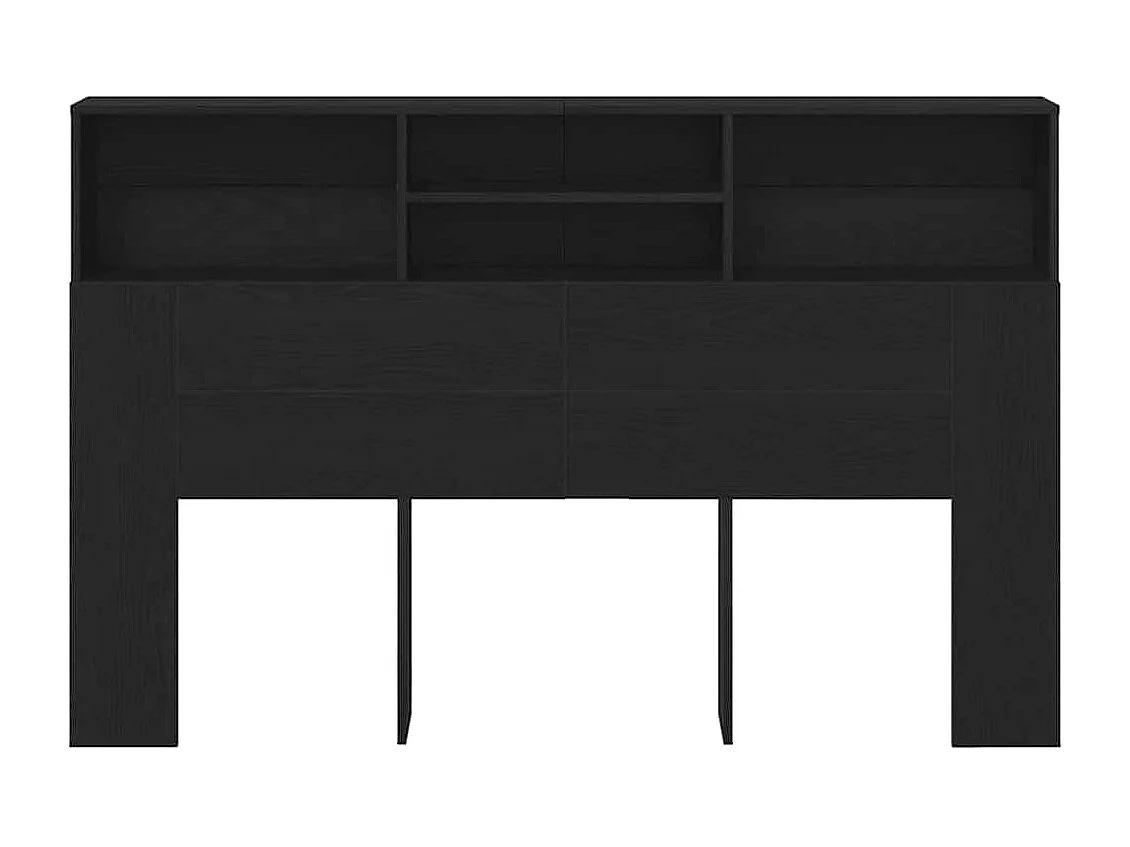 Mobile con testiera in rovere nero 160 x 19 x 103,5 cm