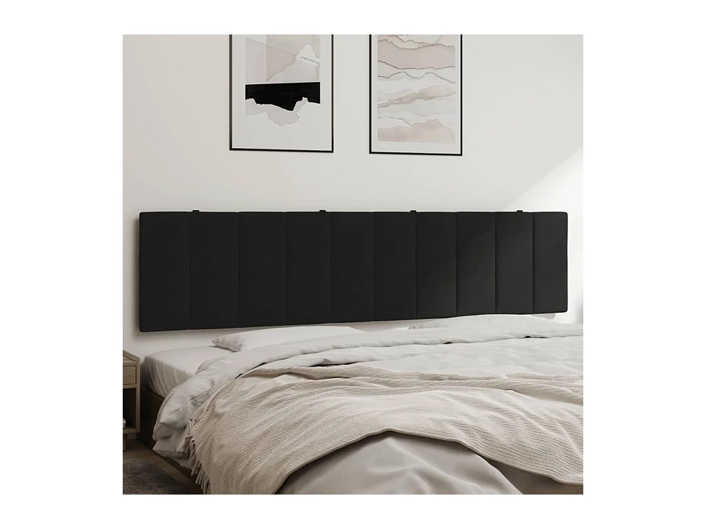 Zwart hoofdbordkussen 200 cm fluweel