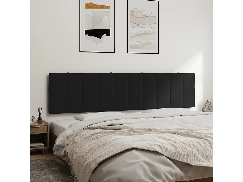 Coussin de tête de lit noir 200 cm velours