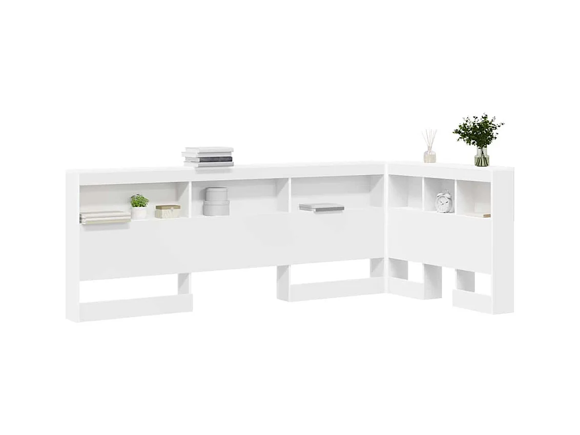 Wit 80 cm opberghoofdeinde van bewerkt hout