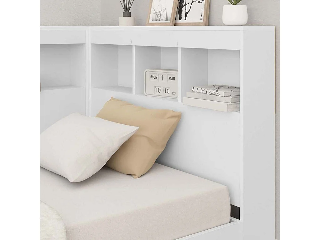 Tête de lit de rangement Blanc 80 cm Bois d'ingénierie