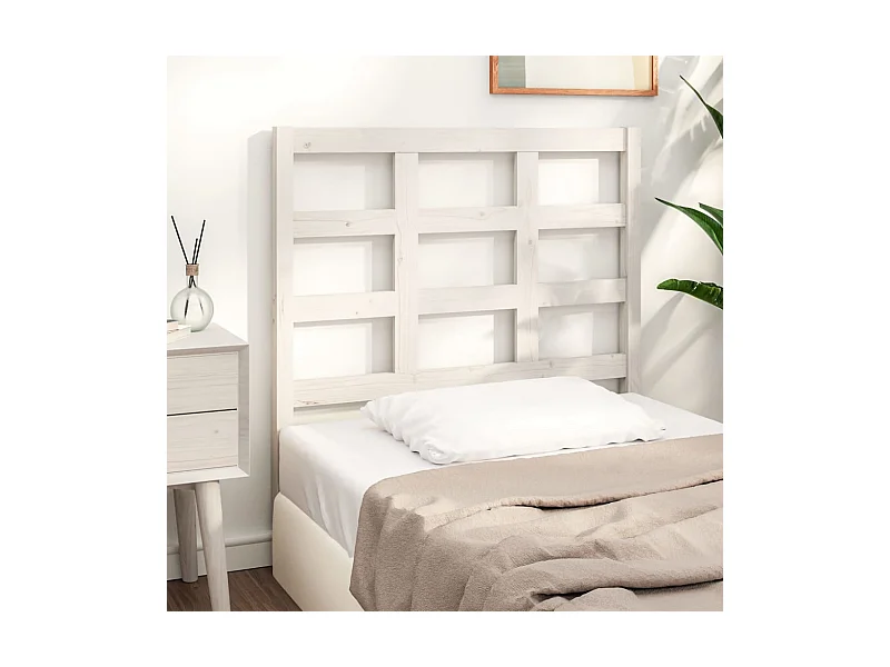 Wit hoofdbord 95,5x4x100 cm Massief grenenhout