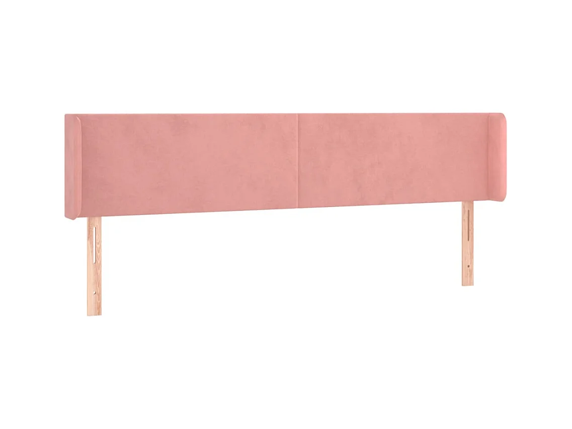Tête de lit avec oreilles Rose 183x16x78/88 cm Velours