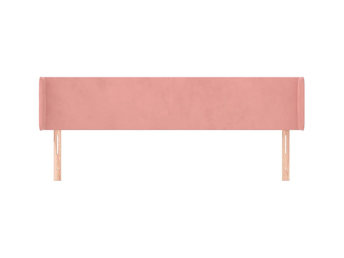 Tête de lit avec oreilles Rose 183x16x78/88 cm Velours