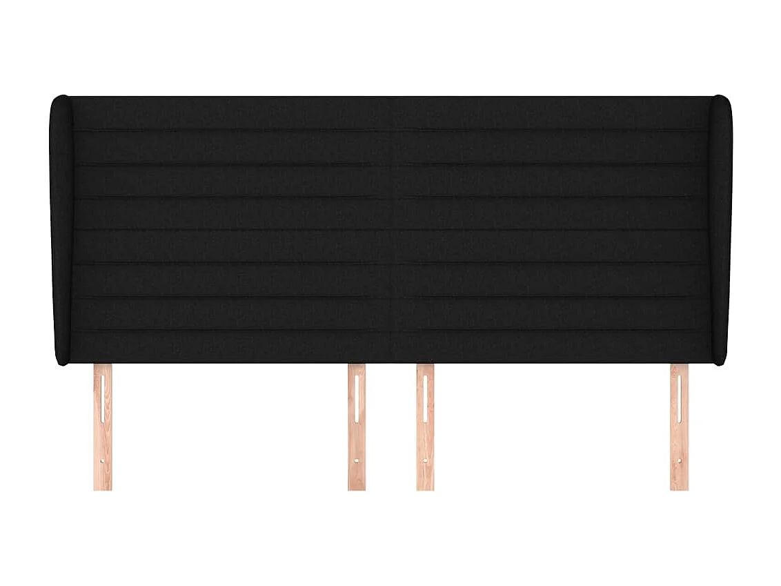 Testiera con ali Nero 203x23x118/128 cm Tessuto