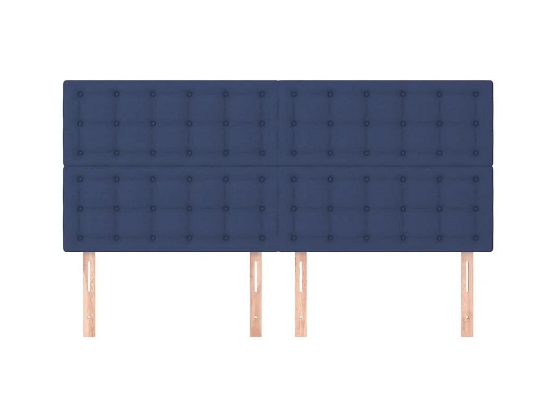 Kopfteile 4 Stk. Blau 100x5x78/88 cm Stoff
