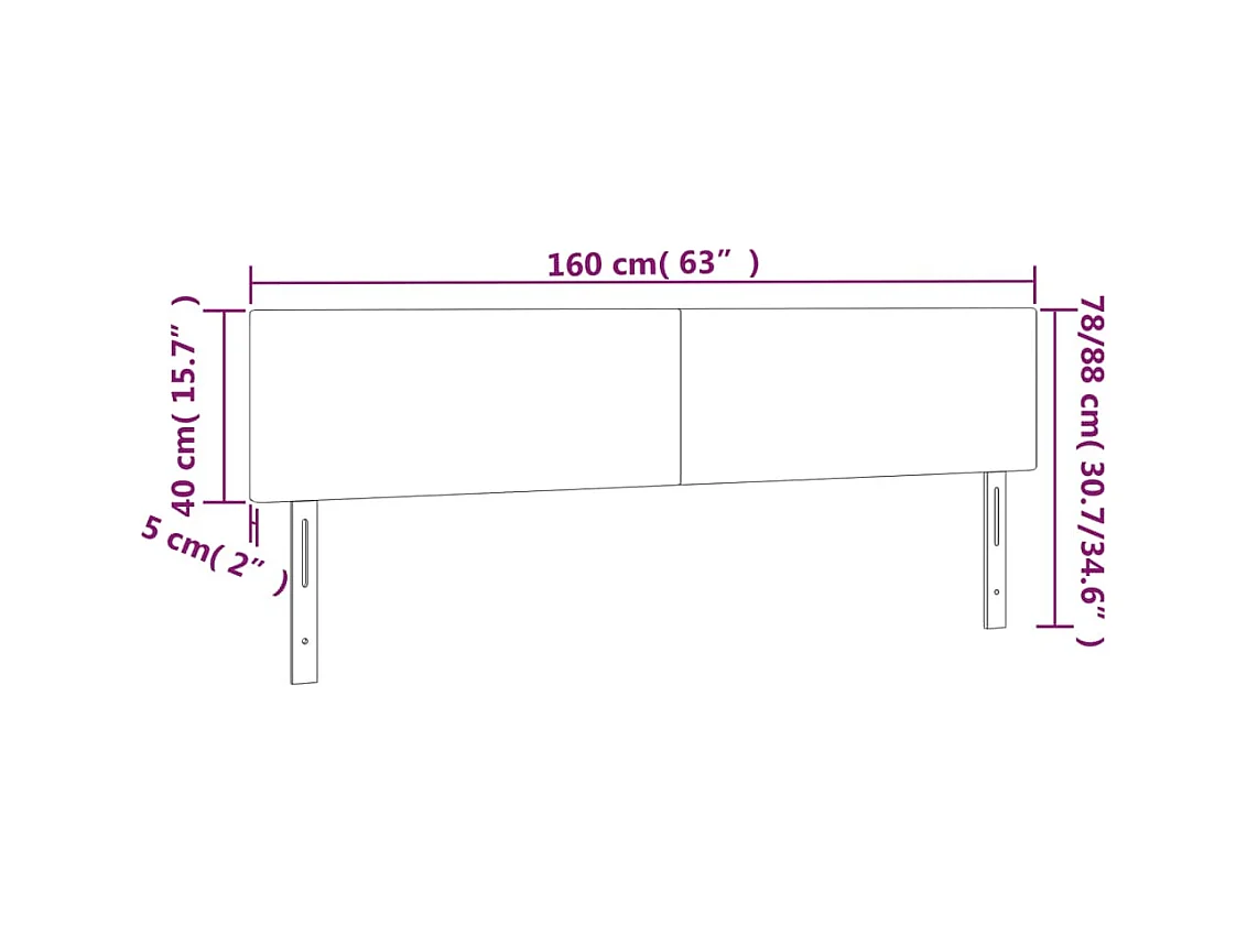 LED Hoofdbord Roze 160x5x78/88 cm Fluweel