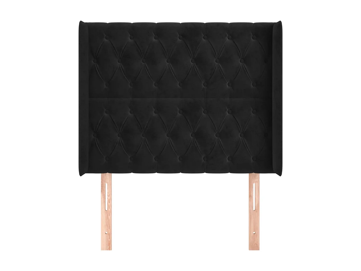 Hoofdbord met vleugels Zwart 93x16x118/128 cm Fluweel