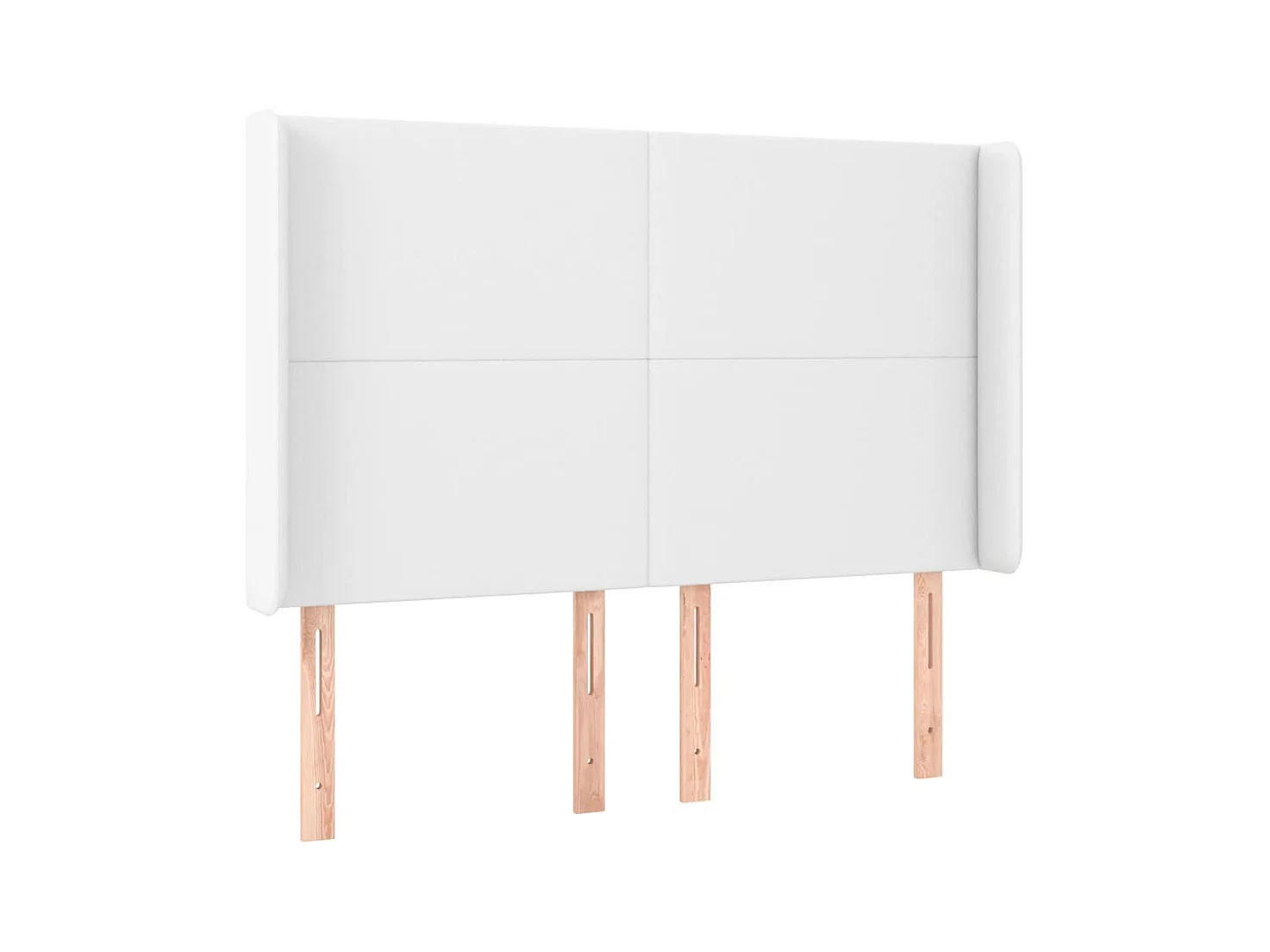 Hoofdbord met vleugels Wit 147x16x118/128 cm Kunstleer