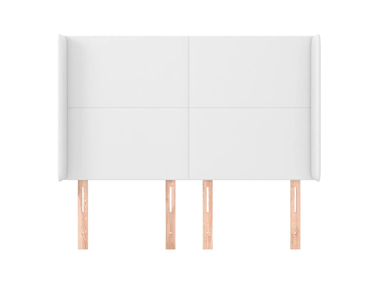 Hoofdbord met vleugels Wit 147x16x118/128 cm Kunstleer