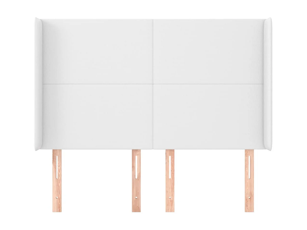 Hoofdbord met vleugels Wit 147x16x118/128 cm Kunstleer