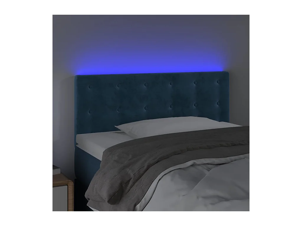 Testiera LED Blu Scuro 90x5x78/88 cm Velluto
