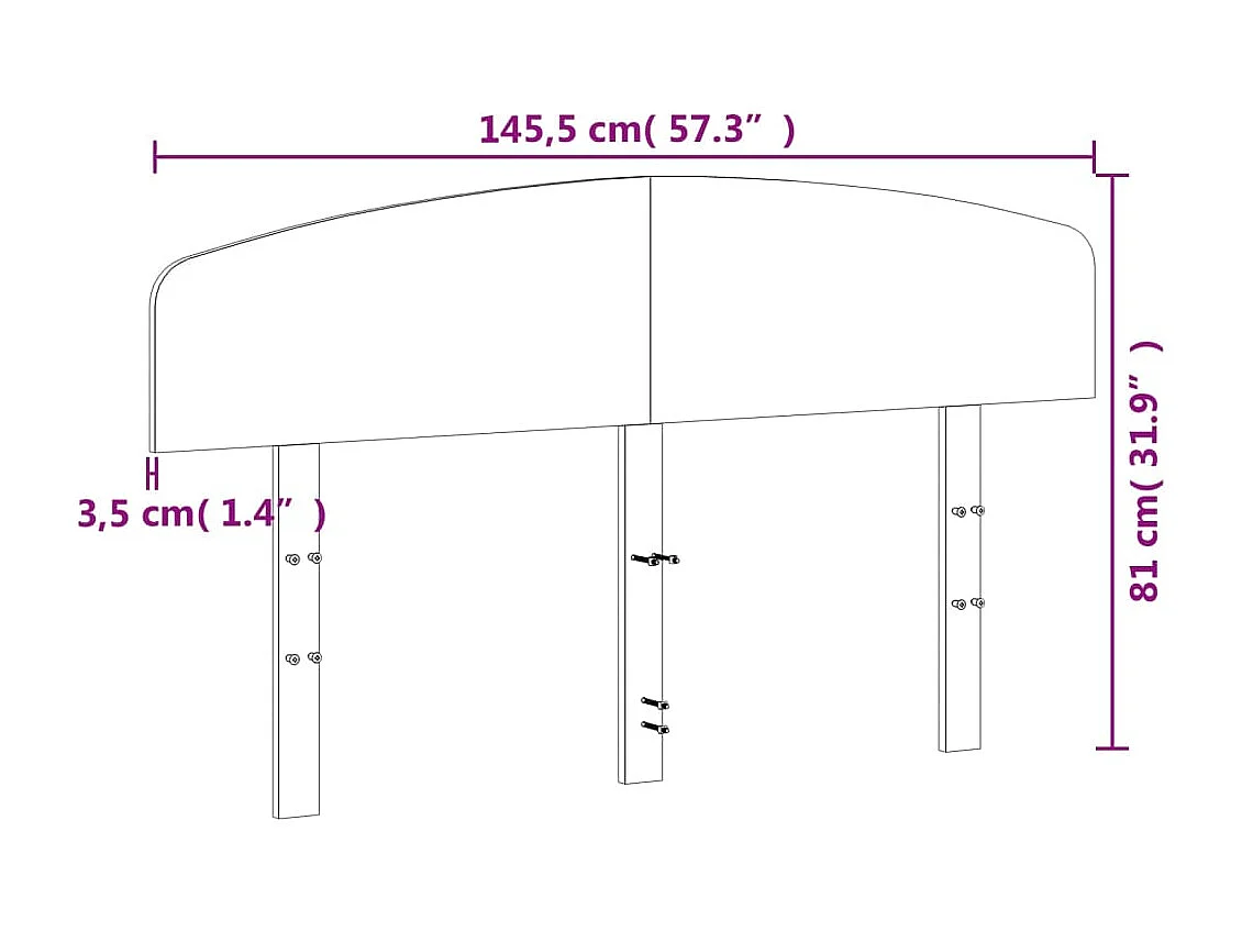 Braunes Wachskopfteil 140 cm aus massivem Kiefernholz