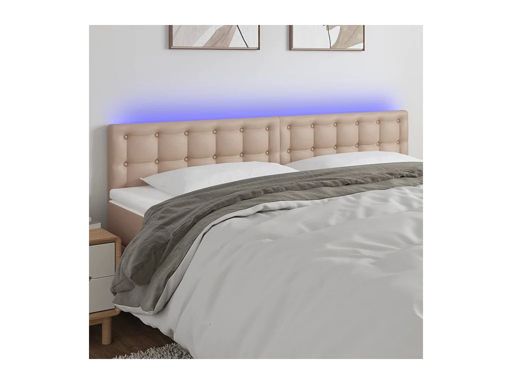 LED hoofdbord Cappuccino 160x5x78/88 cm Kunstleer