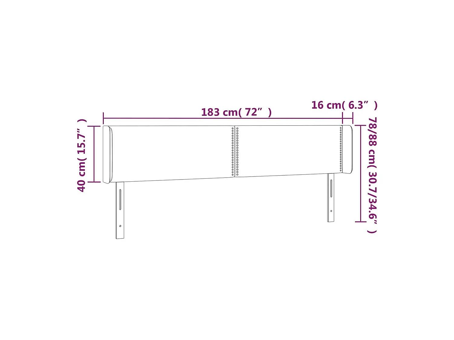 Hoofdbord met vleugels Donkergroen 183x16x78/88 cm Fluweel