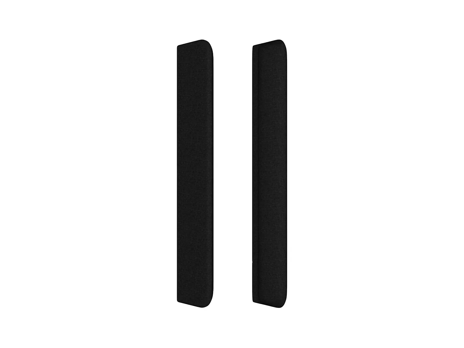 Hoofdbord met vleugels Zwart 147x16x118/128 cm Stof