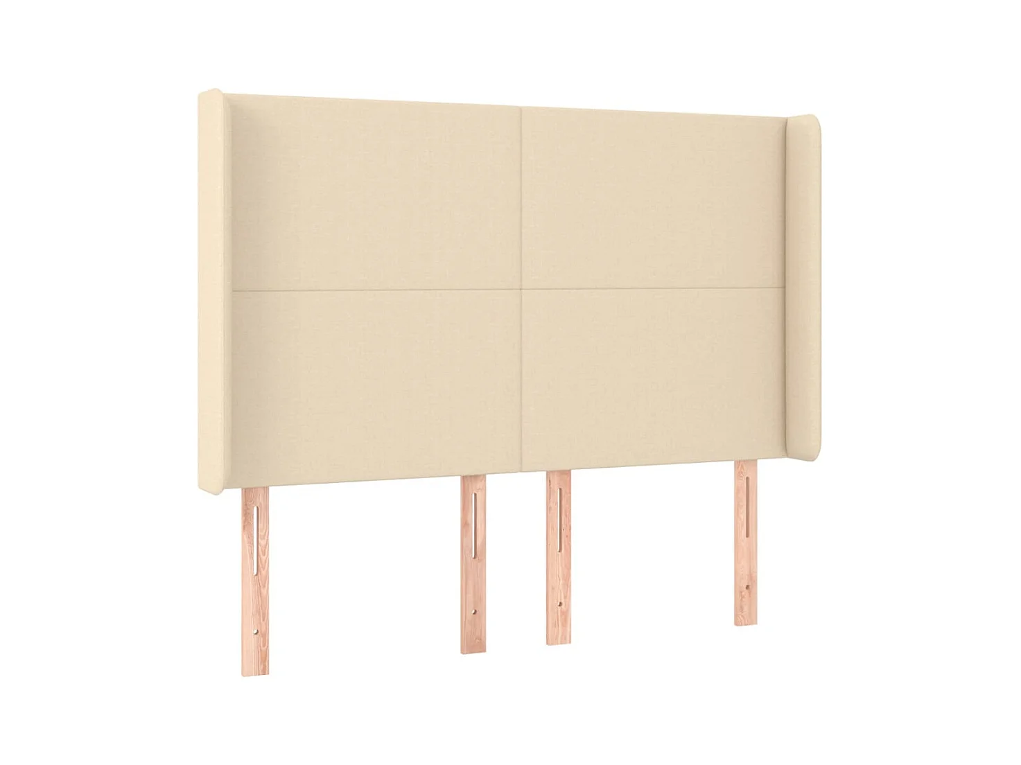 LED Hoofdbord Crème 147x16x118/128 cm Stof