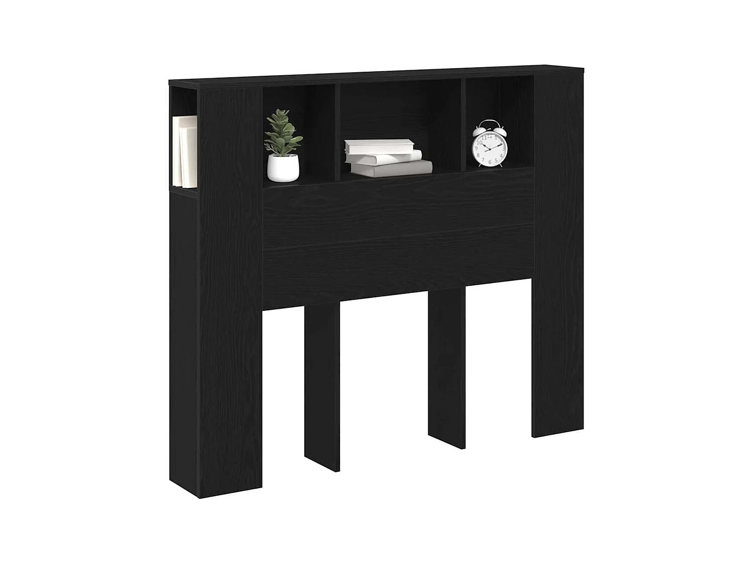 Zwarte eiken hoofdeindekast 120 x 19 x 104,5 cm