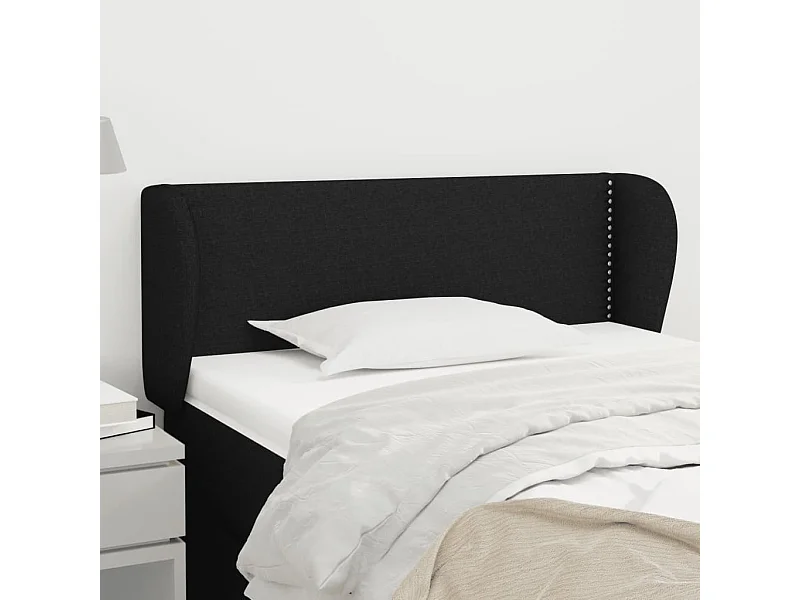 Hoofdbord met vleugels Zwart 83x23x78/88 cm Stof