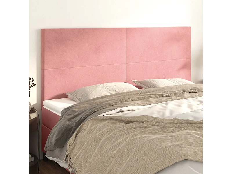 Testiere 4 pezzi Rosa 90x5x78/88 cm Velluto