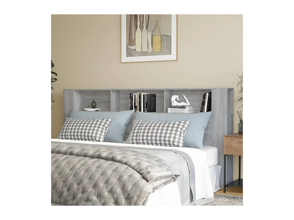 Sonoma grijs hoofdeinde kast 220x18.5x104.5 cm