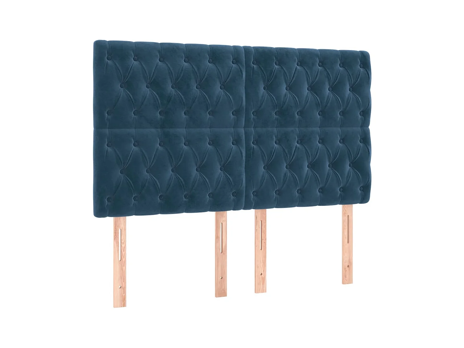 Hoofdborden 4 stuks Donkerblauw 72x7x78/88 cm Fluweel