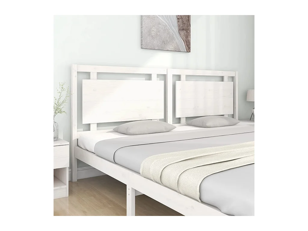 Cabecero blanco 205,5x4x100 cm Madera maciza de pino