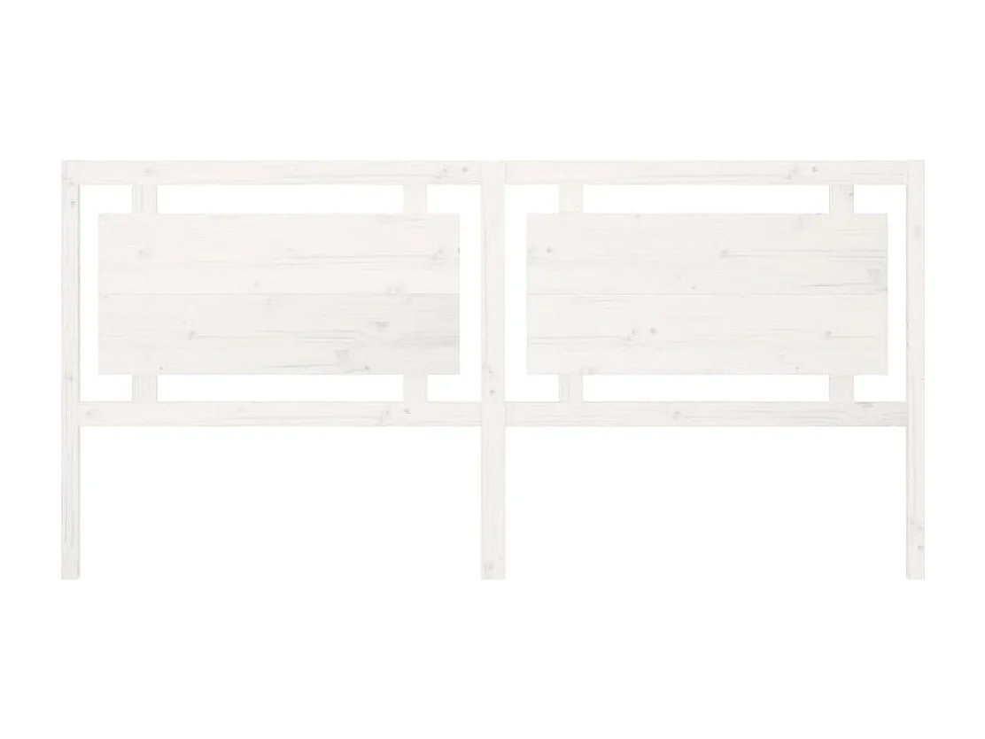 Testiera bianca 205,5x4x100 cm Legno massello di pino