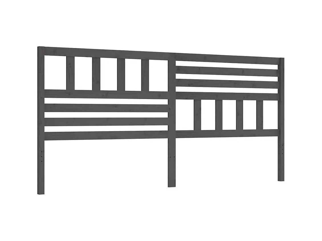 Grijs hoofdbord 206x4x100 cm Massief grenenhout