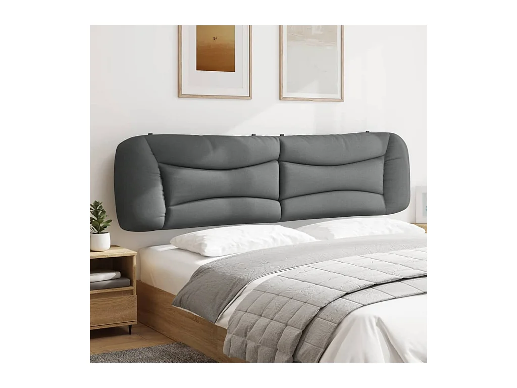 Lichtgrijs hoofdbordkussen 200 cm stof