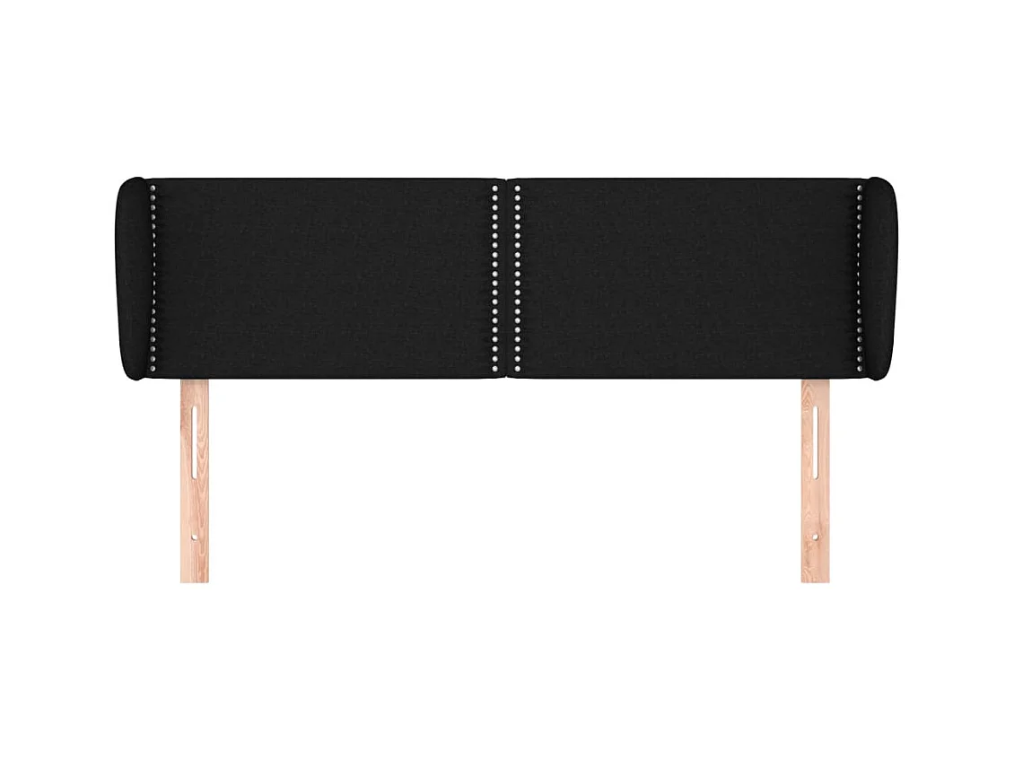 Hoofdbord met vleugels Zwart 147x23x78/88 cm Stof