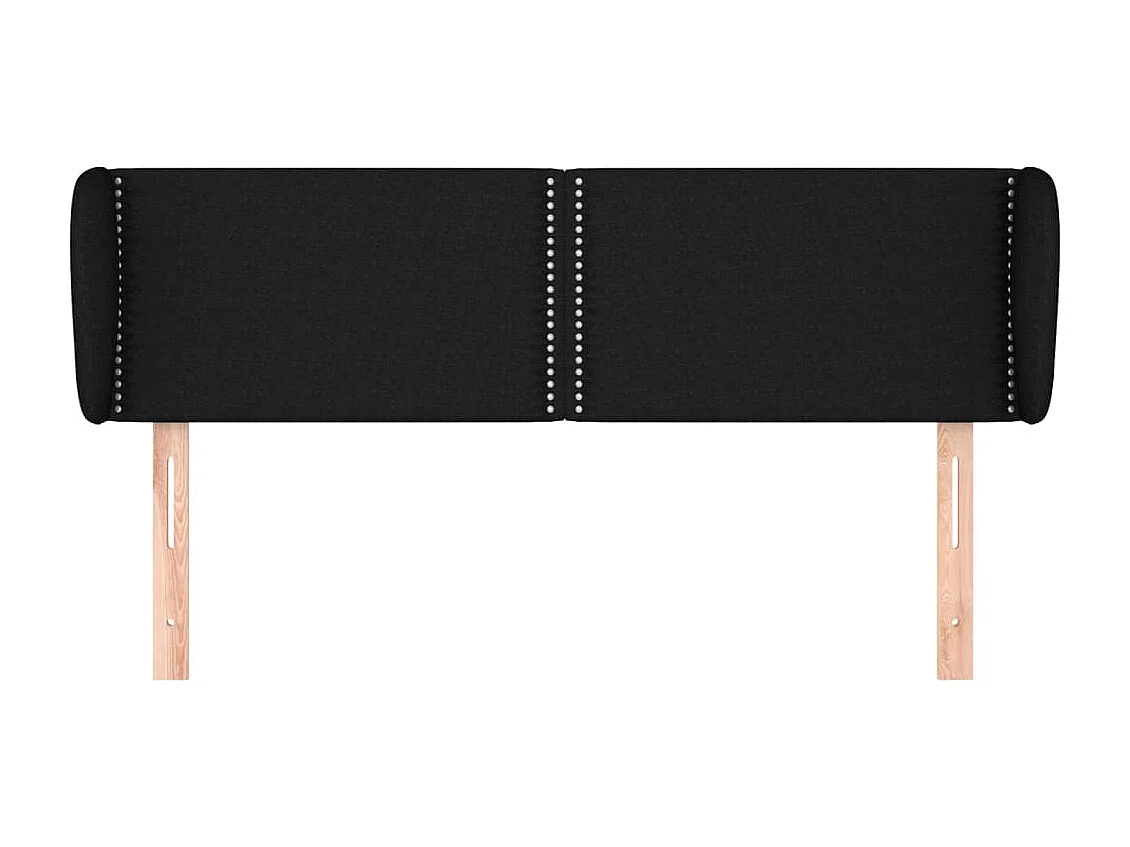 Testiera con ali Nero 147x23x78/88 cm Tessuto