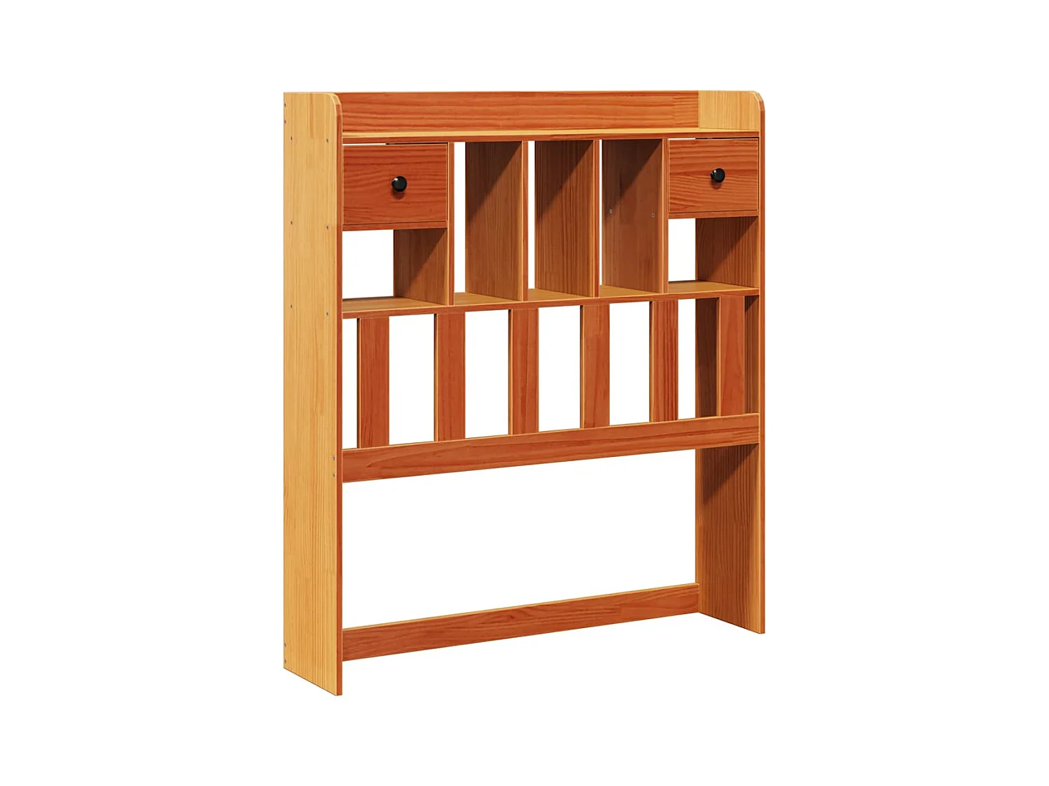 Cabecero encerado marrón con almacenaje 100cm madera maciza de pino