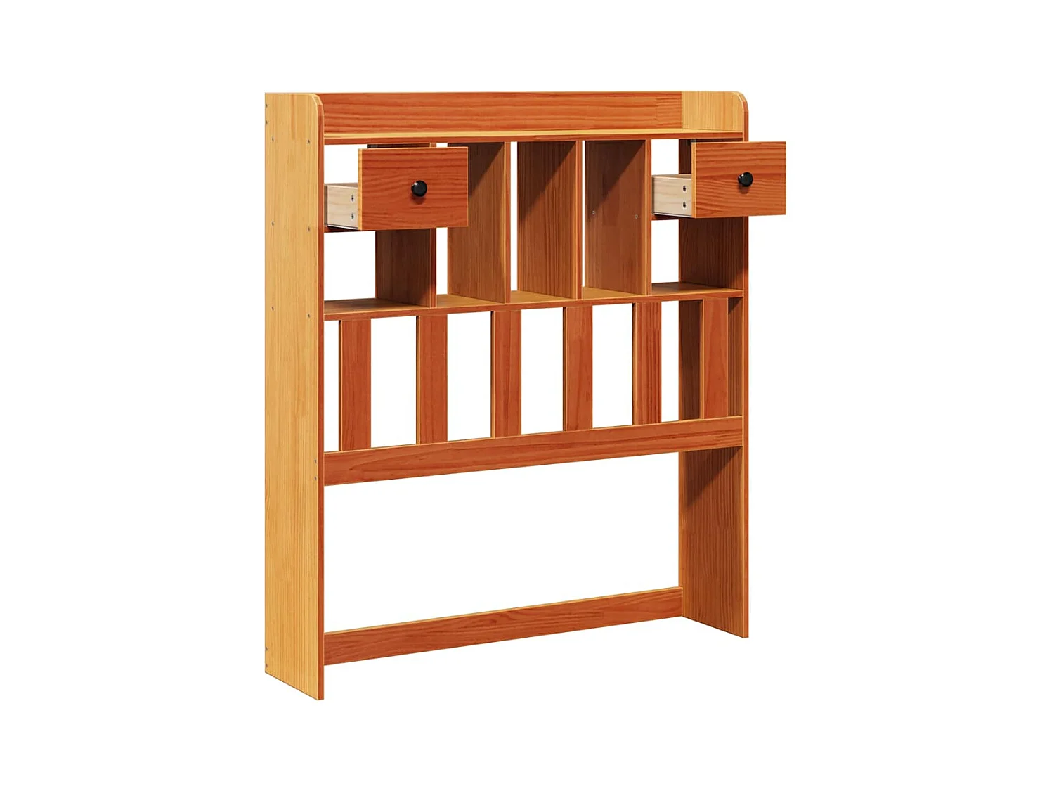 Cabecero encerado marrón con almacenaje 100cm madera maciza de pino