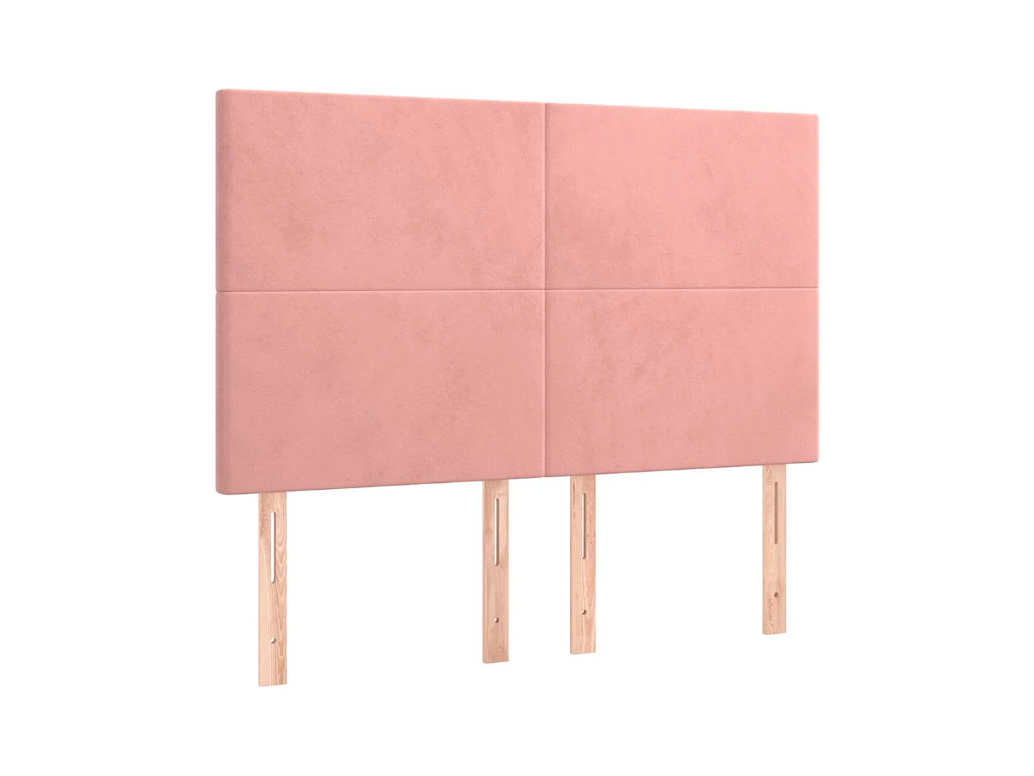 Hoofdborden 4 stuks Roze 72x5x78/88 cm Fluweel