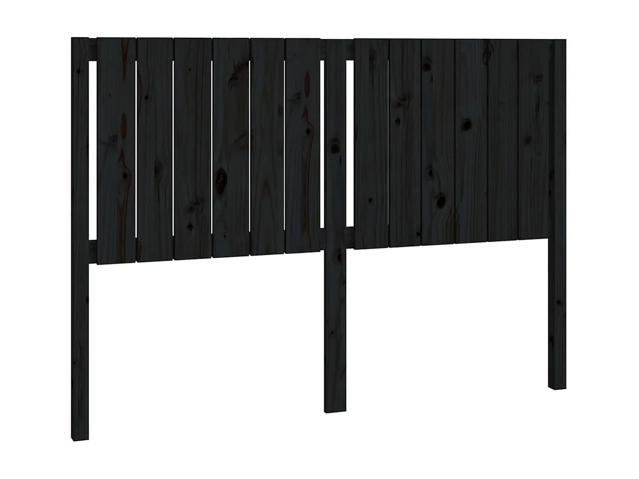 Zwart hoofdbord 145,5x4x100 cm Massief grenenhout