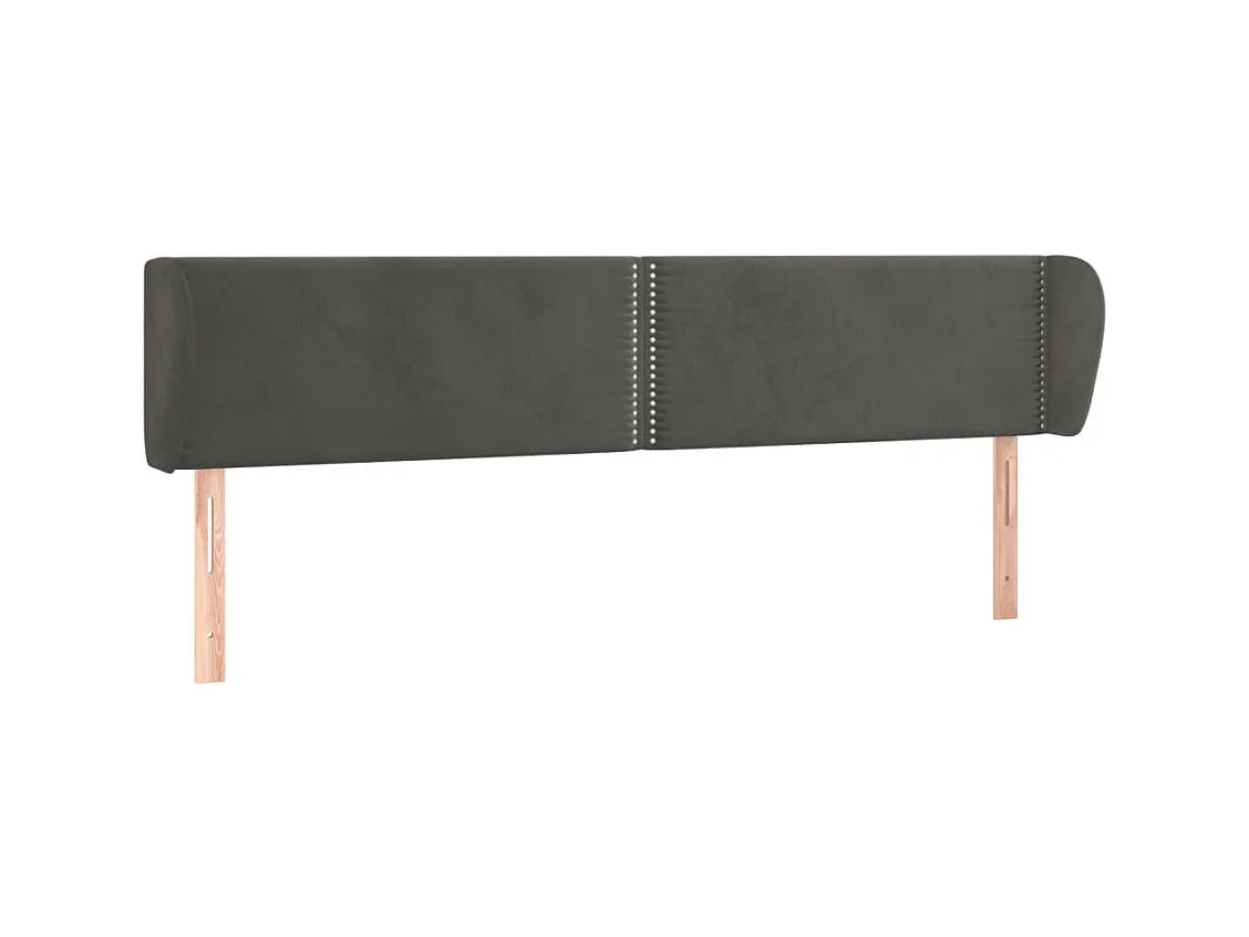 Tête de lit avec oreilles Gris foncé 163x23x78/88 cm Velours