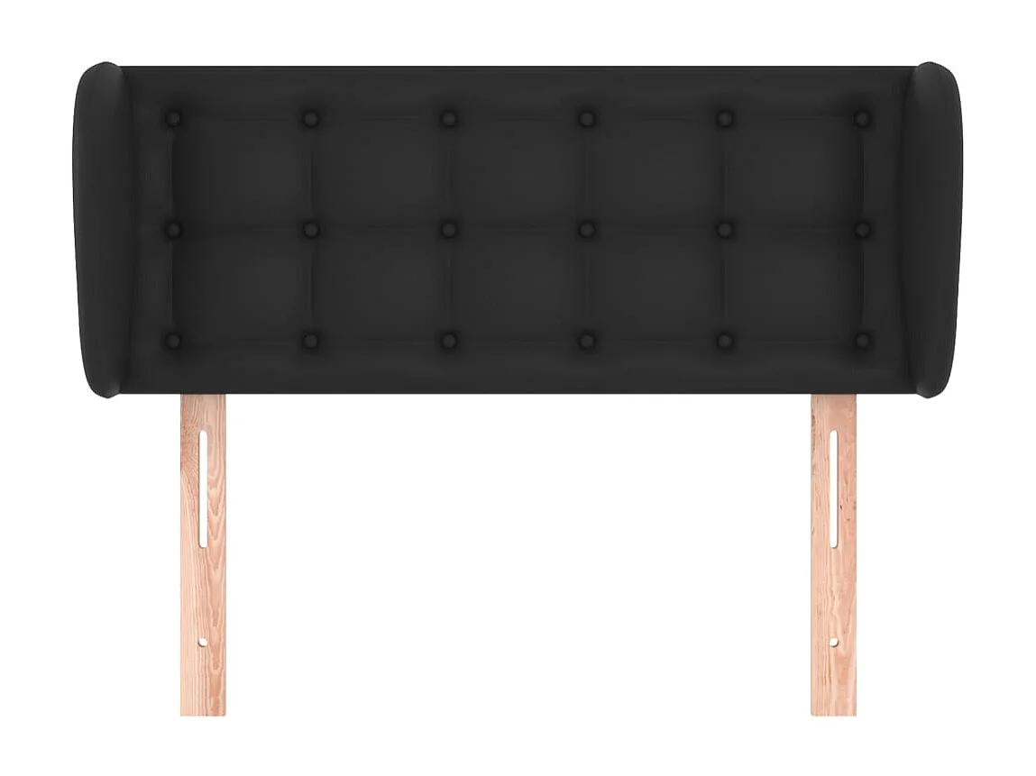 Testiera con ali Nero 83x23x78/88 cm Ecopelle