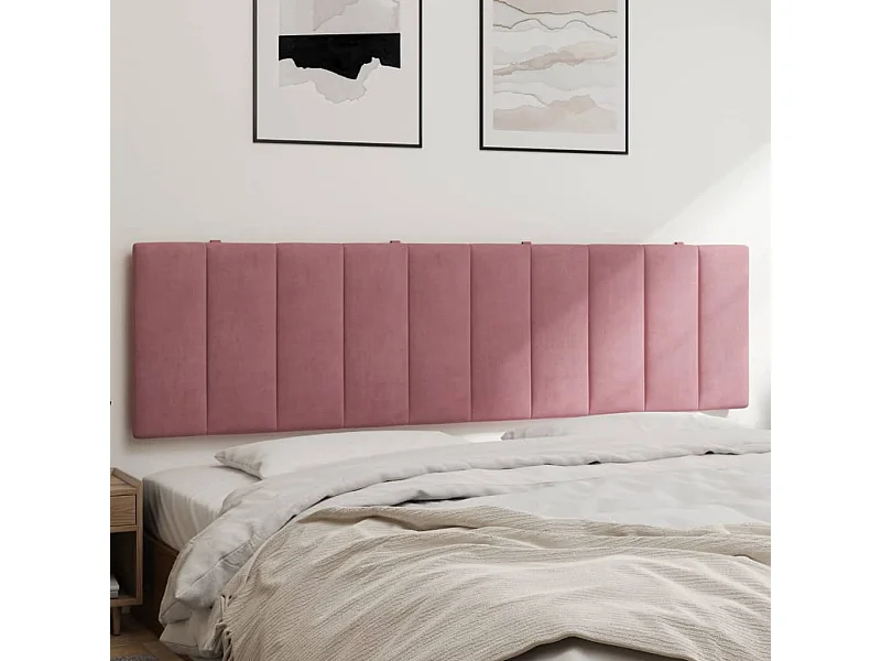 Coussin de tête de lit rose 180 cm velours