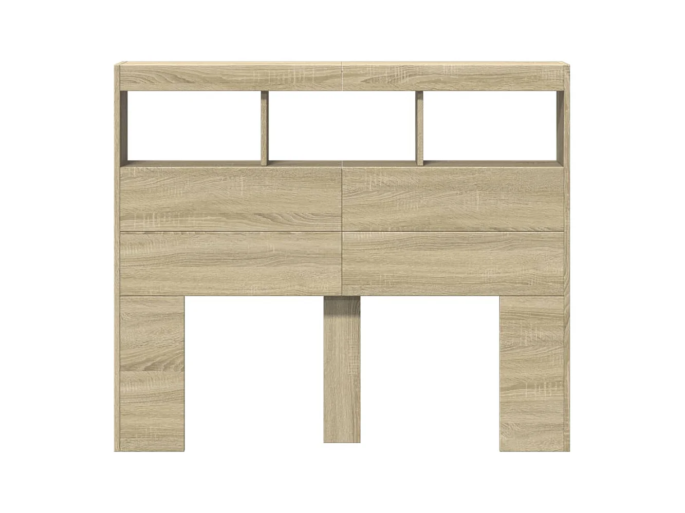 Hoofdbordkast met LED Sonoma eiken 120x17x102 cm