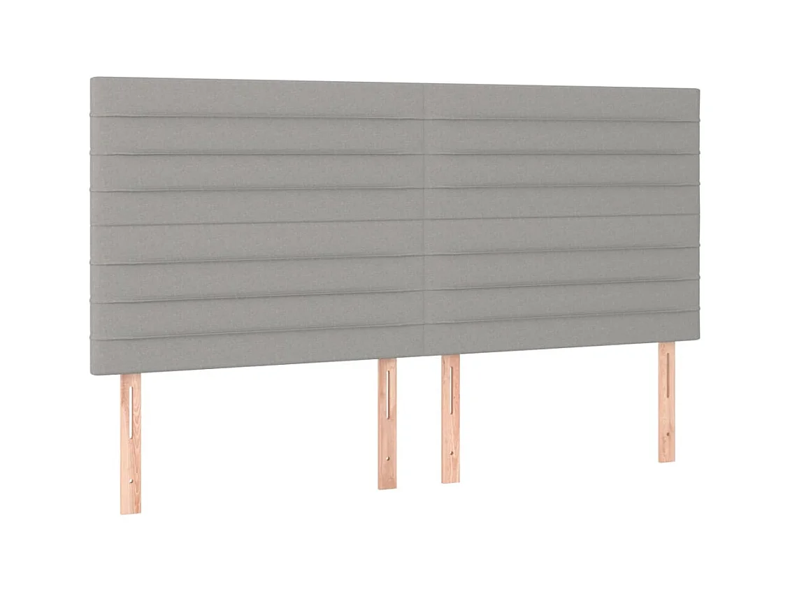 Tête de lit à LED Gris clair 160x5x118/128 cm Tissu
