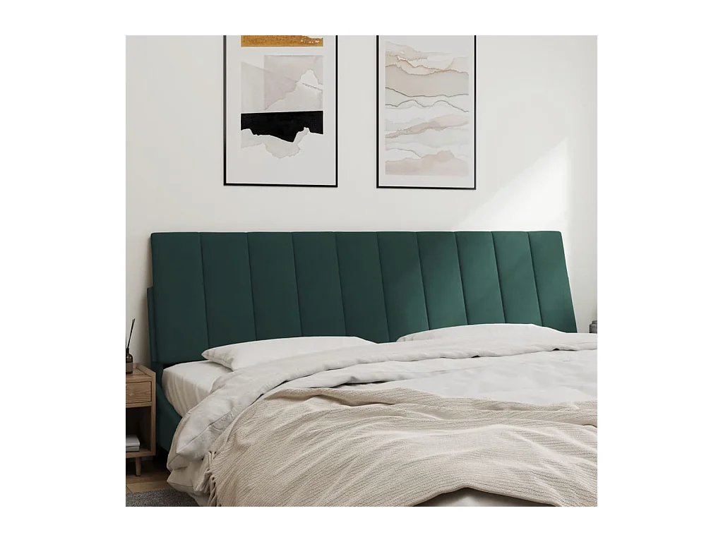 Donkergroen hoofdbordkussen 180 cm fluweel