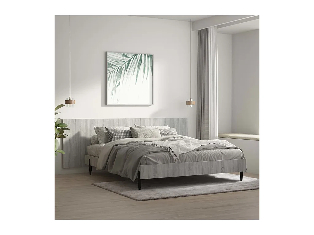 Sonoma grijs wandhoofdbord 240x1,5x80 cm Technisch hout