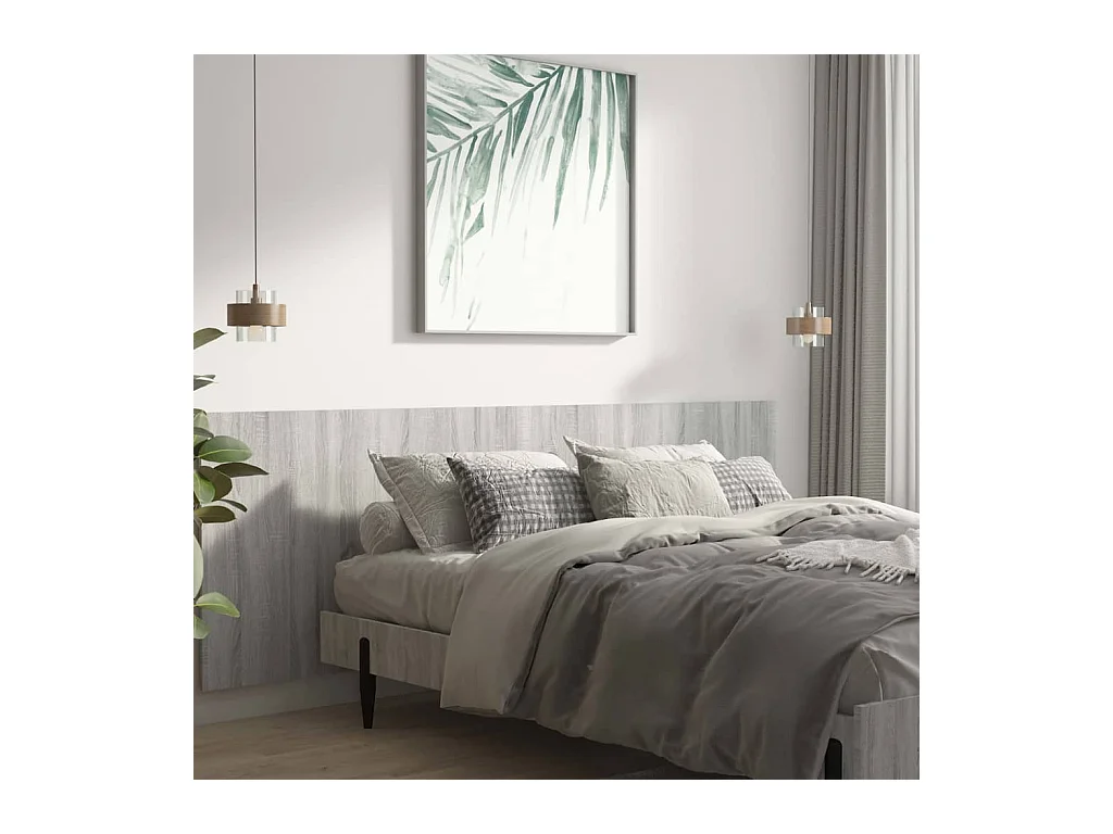 Sonoma grijs wandhoofdbord 240x1,5x80 cm Technisch hout