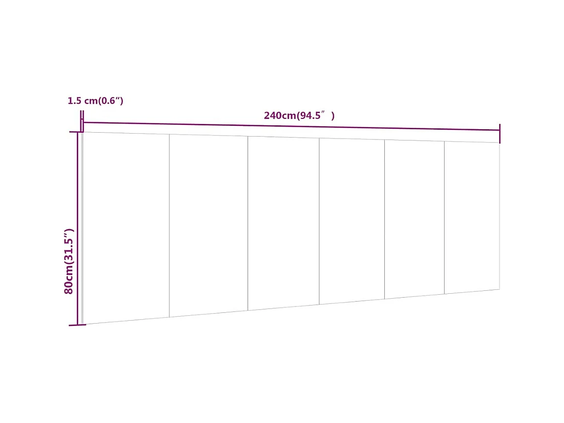 Sonoma grijs wandhoofdbord 240x1,5x80 cm Technisch hout
