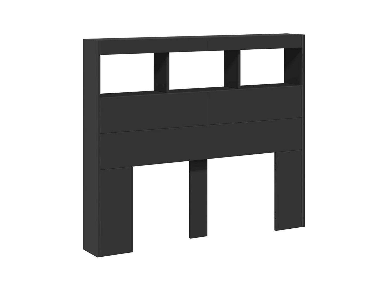 Cabecero de armario con LED negro 120x17x102 cm